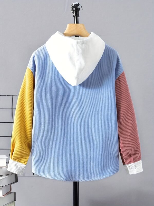 Men's Contrast Color Casual Shirt Jacket
