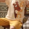 Men's Cartoon Print Short Sleeve Pajama Set