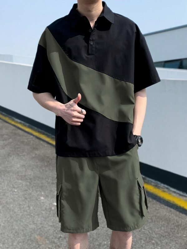 b9536626-7261-4e30-a4bb-a7dc6095ab6a.jpg Men's Casual Athletic Top & Bottom 2-Piece Set – Black / Army Green