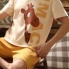 Men's Cartoon Print Short Sleeve Pajama Set