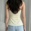 Light Yellow Halter Neck Backless Summer Top