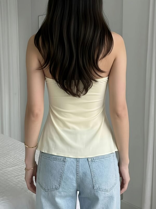 Light Yellow Halter Neck Backless Summer Top