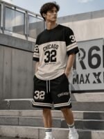 Men's Casual Crew Neck T-Shirt & Shorts 2-Piece Set
