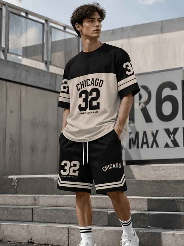 Men's Casual Crew Neck T-Shirt & Shorts 2-Piece Set