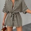 Graphite Striped Casual Mini Dress