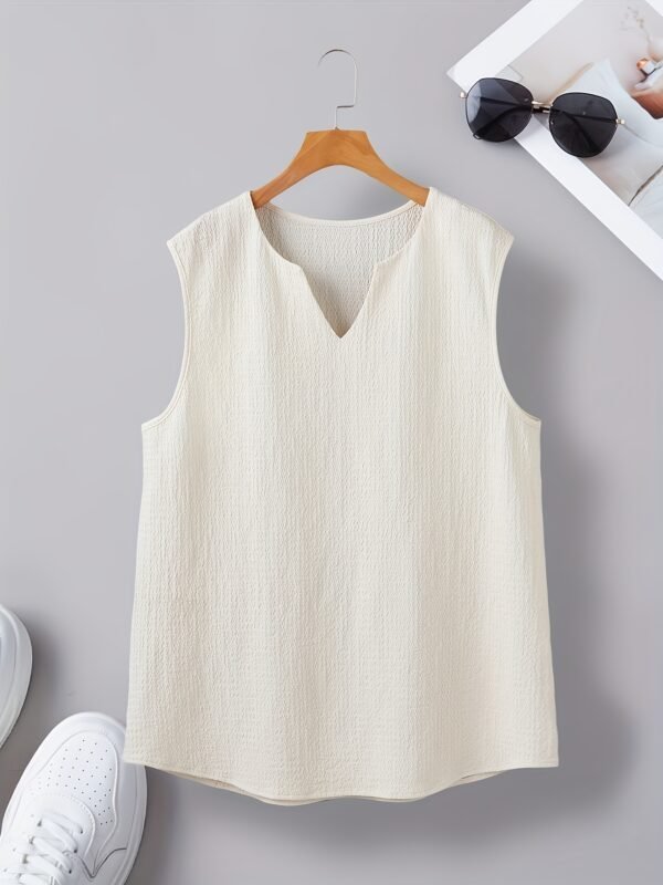 Men's Casual V-Neck Sleeveless Tank Top – Apricot