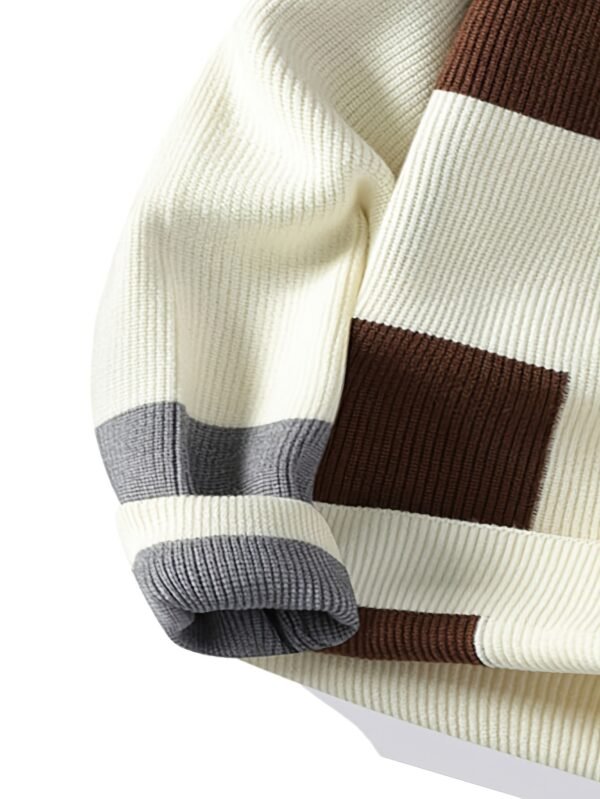 Moremi Fruit Men's Winter Thickened Lapel Contrast Sweater