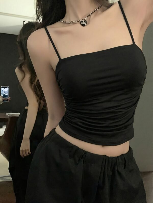 c324faac7b1245229f4711d5fd5743a8-goods.jpeg Black Solid Color Women's Sexy Camisole Top