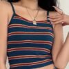 Rainbow Stripe Square Neck Crop Camisole