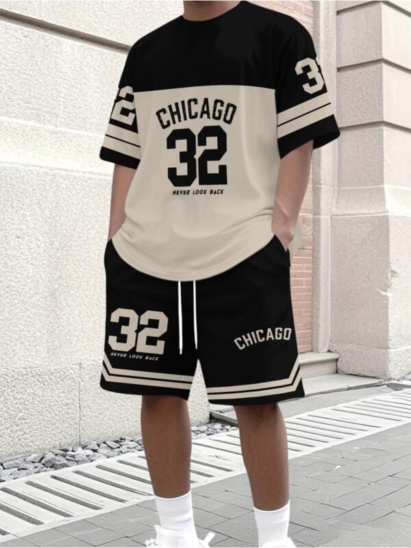 Men's Casual Crew Neck T-Shirt & Shorts 2-Piece Set