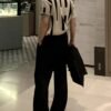 Men's Round Neck Knitted Short Sleeve Sweater