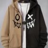 Men's Autumn & Winter Printed Hooded Zip-Up Jacket