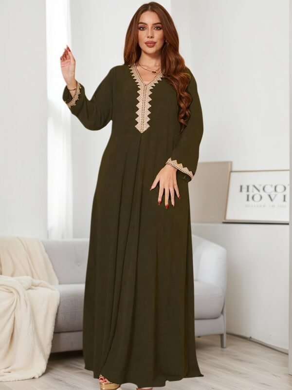 Women's Chic Solid Colour V-Neck Casual Dress