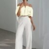 d220786d-fd17-4259-8c51-e52a5ea3fa95.jpg Women's Elegant V-Neck Solid Color Short Blouse – Apricot