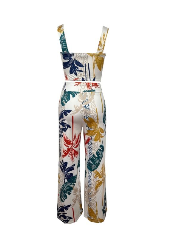 d5f7df53-7618-4948-9c5d-a31b341ab26a.jpg Women's European & American Palm Tree Print Sleeveless Top and Trousers 2-Piece Set