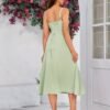 Light Green Lace-Up Corset Maxi Dress