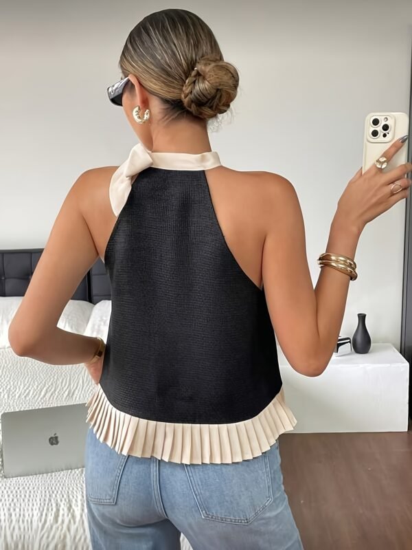 Ruffled Backless Halter Vacation Top