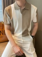 Men's Business Casual Breathable Knit Short Sleeve T-Shirt