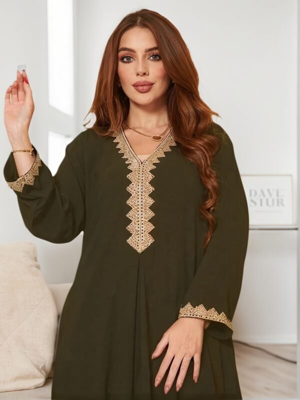 Women's Chic Solid Colour V-Neck Casual Dress