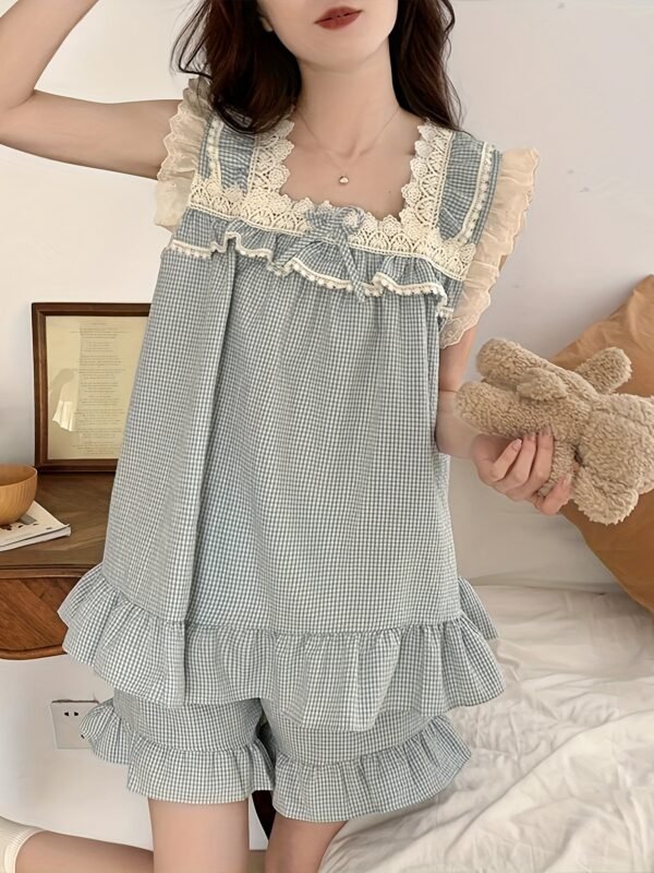 e666cdd7-8587-4fc8-b1c7-facbd587eb35.jpg Women's Summer Lightweight Petal Sleeve Pajama Set