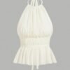 e890af82-f955-436a-ac91-2b9f346e4878.jpg Pleated Halter Neck Tie-Waist Backless Top
