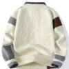 Moremi Fruit Men's Winter Thickened Lapel Contrast Sweater