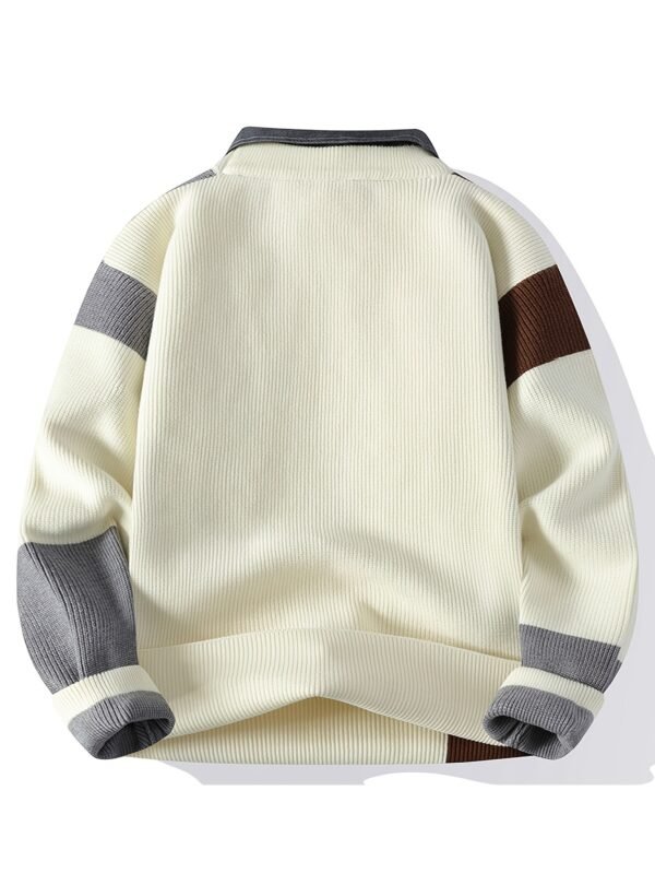 Moremi Fruit Men's Winter Thickened Lapel Contrast Sweater