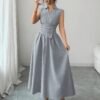 eaf9b9ce-1b6b-488c-b0af-c15d98bf812e.jpg Lapel Collar Waist-Cinching Maxi Dress