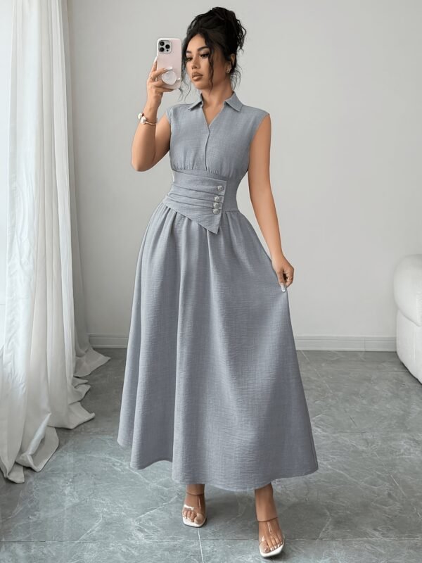eaf9b9ce-1b6b-488c-b0af-c15d98bf812e.jpg Lapel Collar Waist-Cinching Maxi Dress