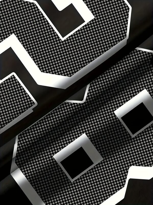 eb93301e-8f08-4ab6-ba51-a43d68ec4cce.jpg Men's Graphic T-Shirt Black/White/Gray Block Color with Bold '28' Number