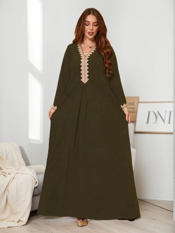 Women's Chic Solid Colour V-Neck Casual Dress
