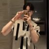 Men's Round Neck Knitted Short Sleeve Sweater