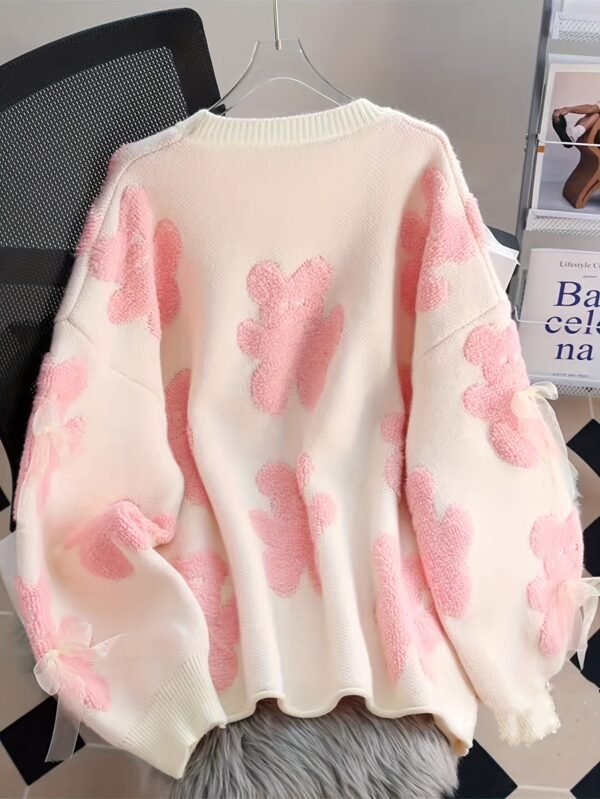 ef14264e-b924-44c2-b3ab-8cbc61270f1b.jpg Women's Elegant Bear & Bowknot Knit Sweater – Pink