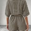 Graphite Striped Casual Mini Dress