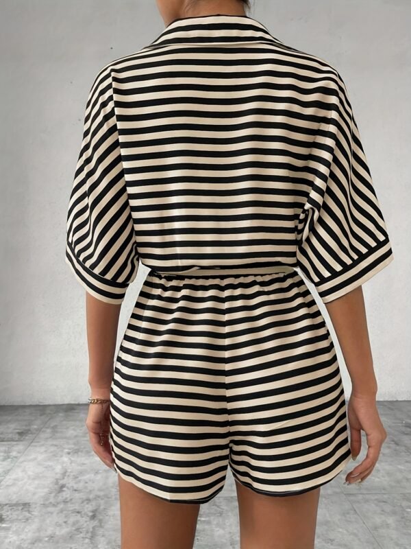 Graphite Striped Casual Mini Dress