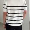f519d886-c27a-4447-ae17-5a73625d7ede.jpg Men's Business Casual Striped Knit Polo T-Shirt with Contrast Collar