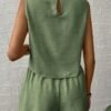 f7a41bf0-24cc-4b8b-bb7f-e2214d013112.jpg Women's Summer Textured Solid Color Vest & Shorts Set – Green