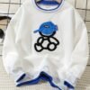 Men's Embroidered 2-in-1 Style Round Neck Sweatshirt