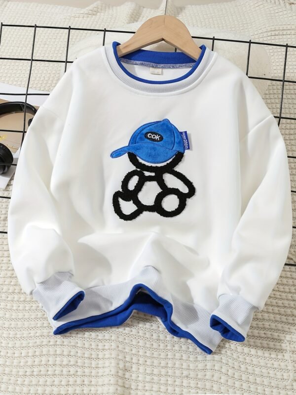 Men's Embroidered 2-in-1 Style Round Neck Sweatshirt