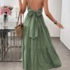 Chic Off-Shoulder Solid Colour Dress