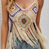 Bohemian Crochet Tassel Beach Cover-Up Dress