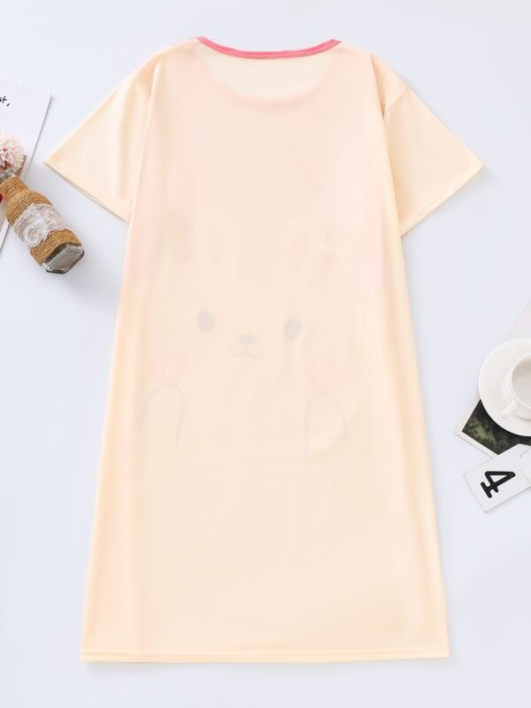 fdab8b5d-0236-4dba-9e23-ddbce6ae81c1.jpg Women's Summer Cartoon Pink Rabbit Short Sleeve Nightgown